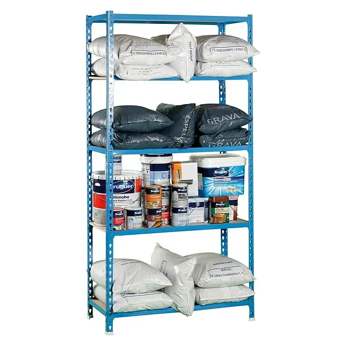 Simonrack Maderclick Metallregal Maderclick Super Plus - L x B x H: 50 x 110 x 200 cm, Traglast: 150 kg/Boden, Anzahl Böden: 5 Stk., Stecken, Blau - Ansicht von oben