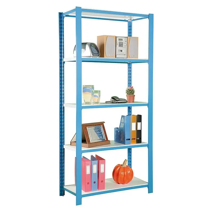 Simonrack Simonoffice Aktenregal Officlick - L x B x H: 40 x 90 x 210 cm, Traglast: 200 kg/Boden, Anzahl Böden: 5 Stk., Blau/Weiß - Ansicht von oben