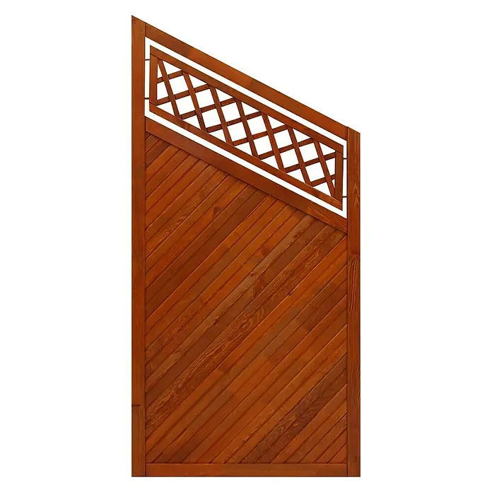 Andrewex Sichtschutz-Abschlusselement Toulon - 90 x 135/180 cm, Ausführung: Abgeschrägt, Teak