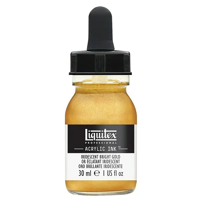 Liquitex Professional Zeichentinte - Hellgold, 30 ml, Flasche mit Tropfpipette - Vorderansicht