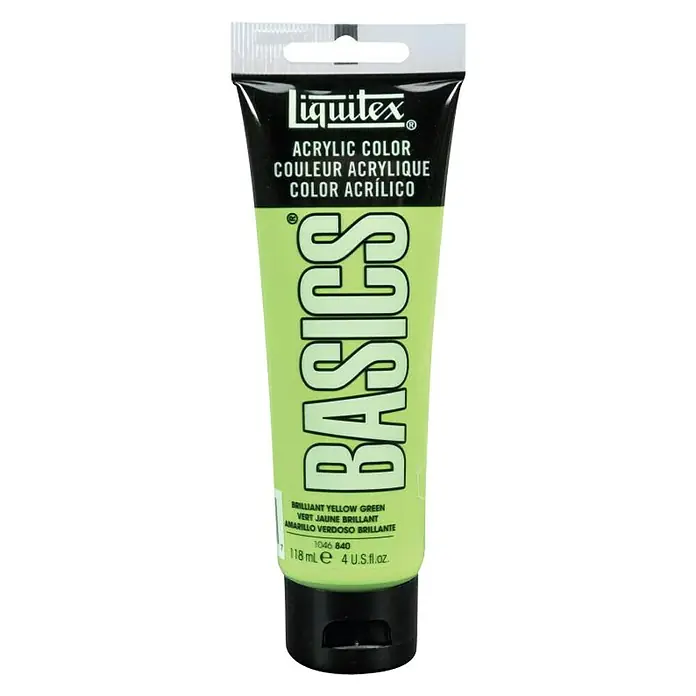 Liquitex Basics Acrylfarbe - Farbe: Gelbgrün, 118 ml, Tube - Vorderansicht