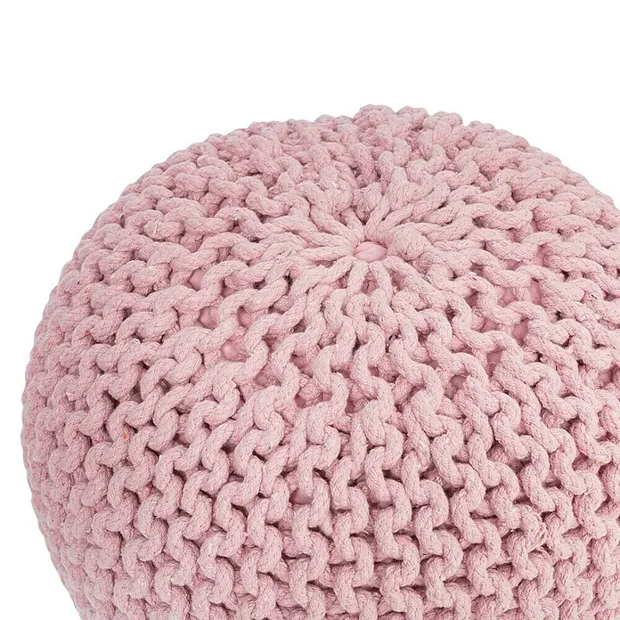 Puf Tricot - Rosa, Ø x Al: 42 x 40 cm