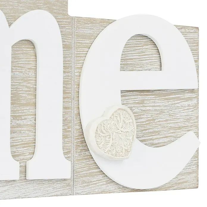 Letra Colgante Home marrón y blanco - 35,8 x 1,2 cm, Madera