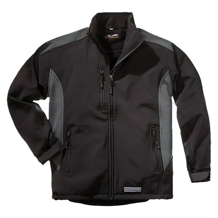 HD Concept Softshell-Jacke Fit - M, Schwarz/Grau - Vorderansicht