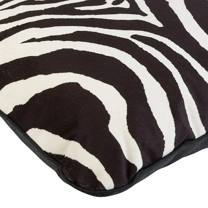 Cojín Animal print Zoe - Blanco/Negro, 43 x 43 cm, 95 % poliéster,  5 % algodón