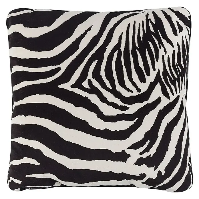 Cojín Animal print Zoe - Blanco/Negro, 43 x 43 cm, 95 % poliéster,  5 % algodón
