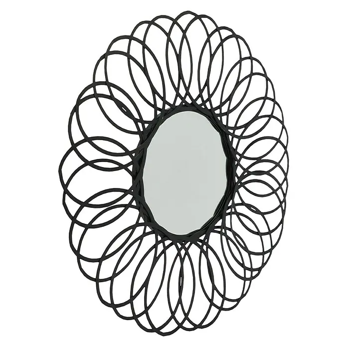 Espejo redondo Espiral - Diámetro: 80 cm, Negro