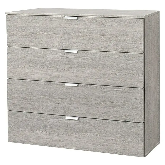 Express Möbel Kommode Carina - L x B x H: 42 x 80 x 80 cm, Platin, Anzahl Schubladen: 4 Stk. - Linke Seitenansicht