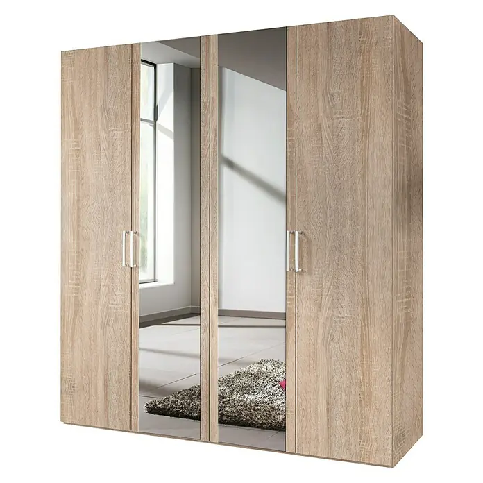 Express Möbel Drehtürschrank Brooklyn - L x B x H: 58 x 200 x 216 cm, Sonoma Eiche, 1 Spiegel - Rechte Seitenansicht