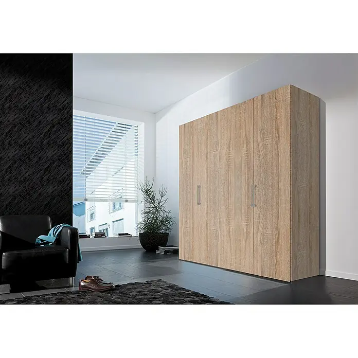 Express Möbel Drehtürschrank Brooklyn - L x B x H: 58 x 200 x 216 cm, Sonoma Eiche, Ohne Spiegel - Stimmungsaufnahme