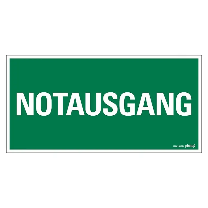 Pickup Fluchtwegschild - Motiv: Notausgang, L x B: 30 x 15 cm - Draufsicht