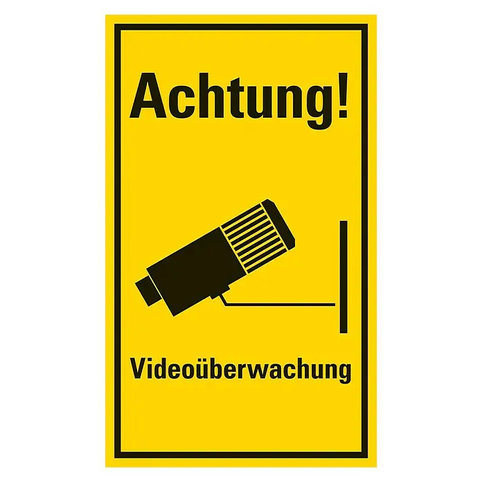 Pickup Hinweisschild - L x B: 25 x 15 cm, Videokamera - Draufsicht
