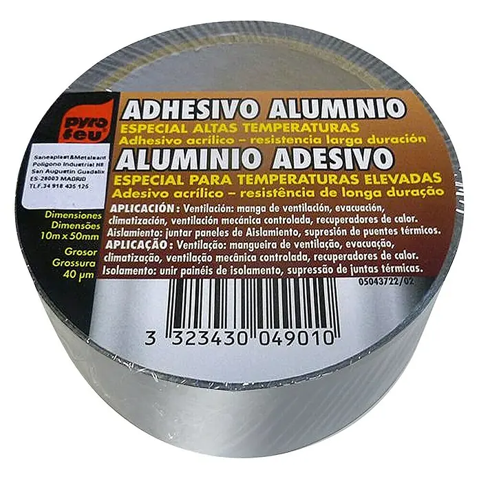 Papel de aluminio - Plateado, 10 m x 50 mm