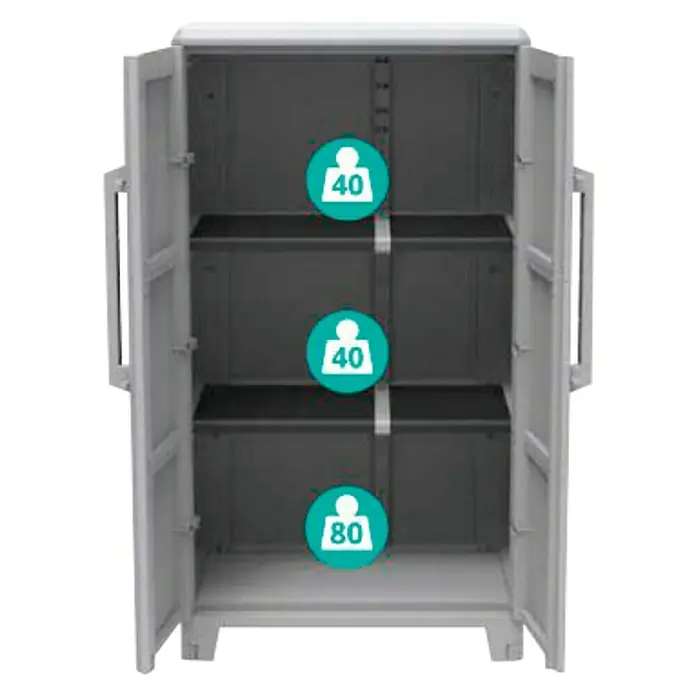 Terry Transforming Armario de PVC Modular 3 - L x An x Al: 43,6 x 78 x 143 cm, Capacidad de carga: 40 kg/balda