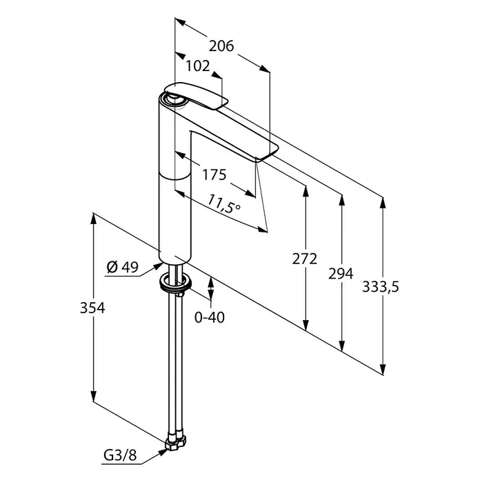 Kludi Balance Waschtischarmatur - Höhe: 33,4 cm, Chrom