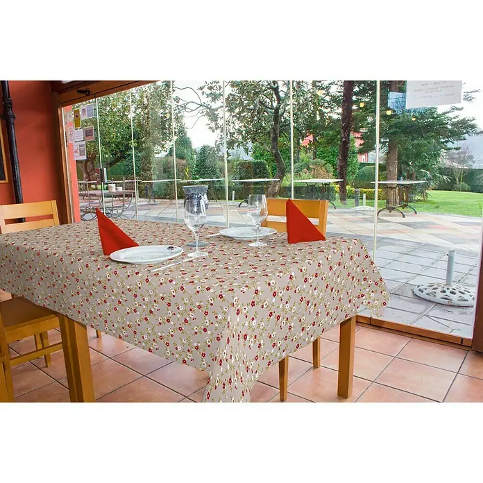 Mantel para mesa a metros antimanchas Angélica - Ancho: 140 cm, Multicolor