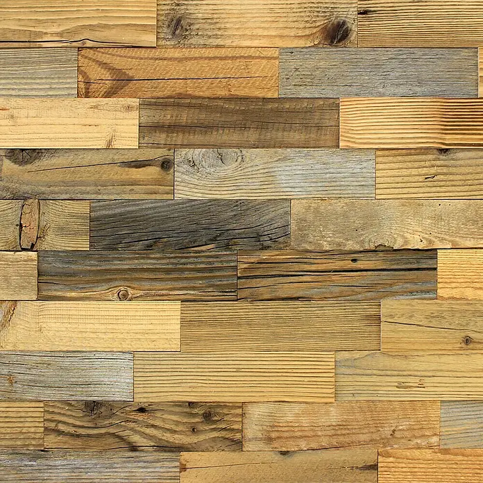 Wodewa Echtholzriemchen Original Kiefer Altholz - 200 x 50 mm, Stärke: 4 mm - 11 mm, Inhalt: 1 m² - Detailaufnahme