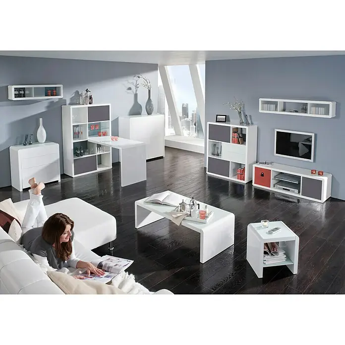 Phönix Atlanta Kommode - L x B x H: 45 x 78,5 x 78,8 cm, Weiß, Ohne Tür, Anzahl Schubladen: 4 Stk. - Stimmungsaufnahme