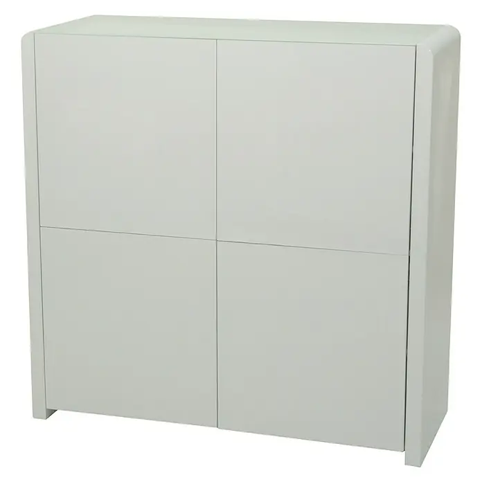 Phönix Atlanta Highboard - L x B x H: 45 x 114,3 x 114,9 cm, Weiß - Linke Seitenansicht