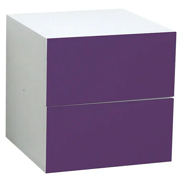 Phönix Atlanta Container - L x B x H: 38 x 34 x 34 cm, Lila, Anzahl Schubladen: 2 Stk. - Linke Seitenansicht