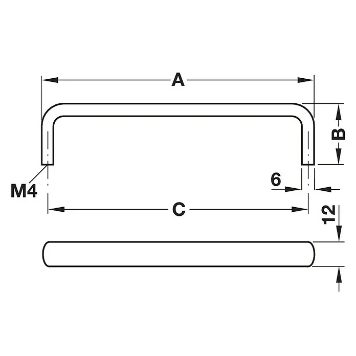 Häfele Tirador para muebles 117.64.114 - L x An x Al: 7 x 3 x 1,2 cm, Acero