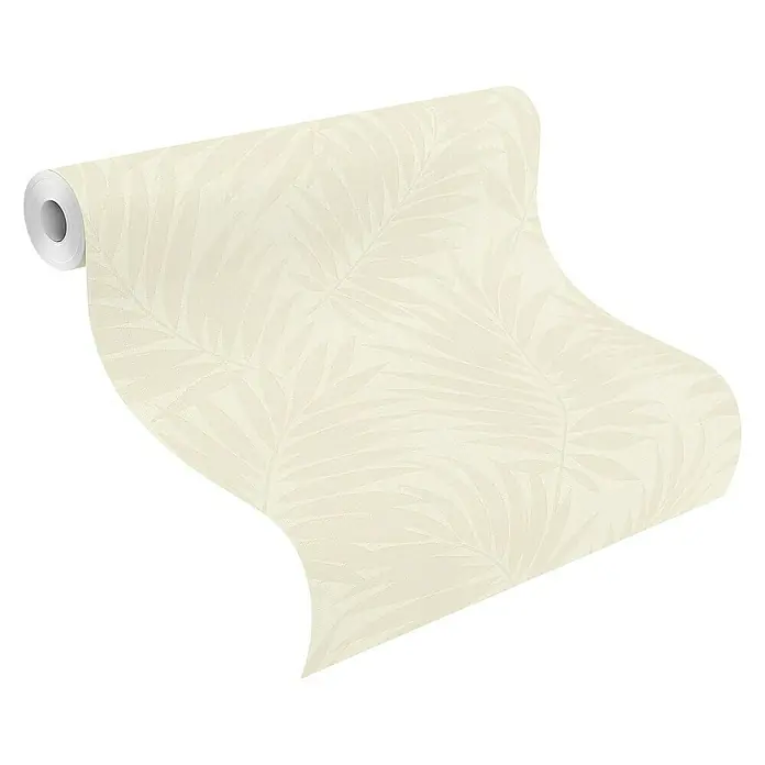 Barbara Home Collection Vliestapete Farn - Creme/Weiß, 10,05 x 0,53 m