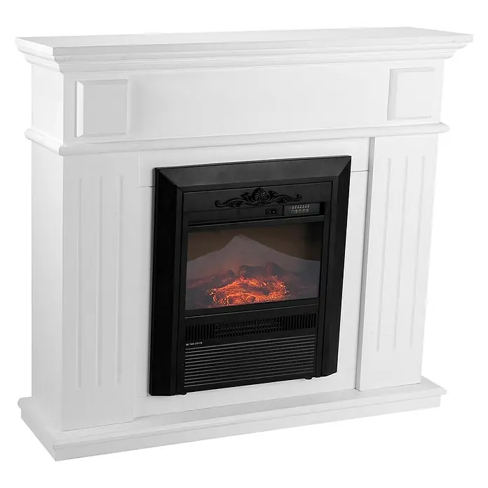 Električni kamin - Bijelo-crno, 2.000 W, D x Š x V: 26 x 109 x 100 cm - Pogled s desne strane