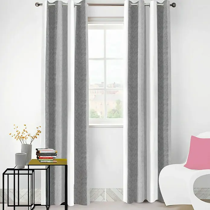 Visillo para ventana Dax - 140 x 250 cm, 100% poliéster, Gris