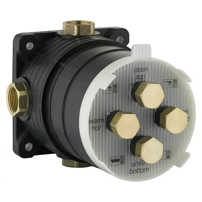 Kludi Unterputzsystem Flexx.Boxx - ¾″, Einbautiefe: 80 mm - 110 mm, Schwarz - Vorderansicht