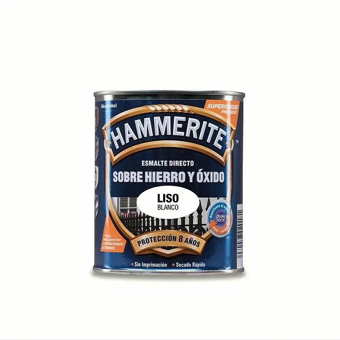 Hammerite Esmalte para metal Hierro y Óxido Liso - Blanco, 2,5 l, Liso