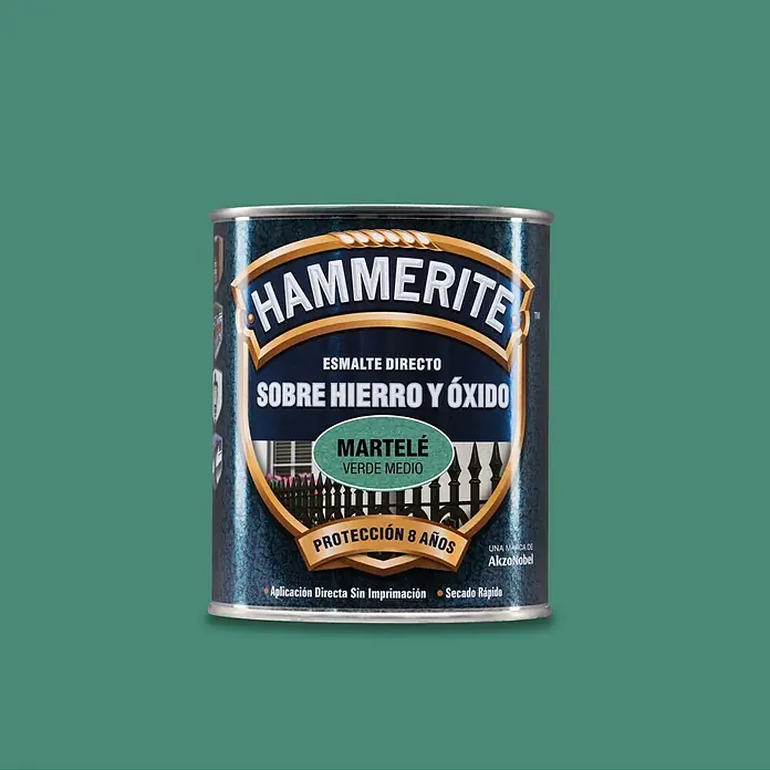 Hammerite Esmalte para metal Hierro y Óxido - Verde, 750 ml, Martelé