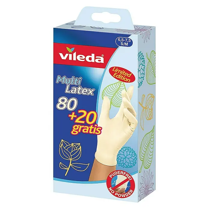 Vileda Einmalhandschuhe Multi Latex - Konfektionsgröße: S/M, 100 Stk., Latex