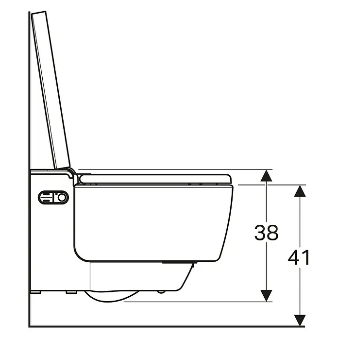Geberit Wand-Dusch-WC-Set AquaClean Mera Comfort - Spülrandlos, Mit schmutzabweisender Glasur, Spülform: Tief, WC Abgang: Waagerecht, Weiß
