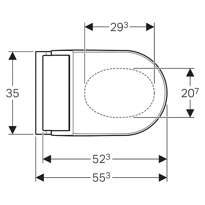 Geberit Wand-Dusch-WC-Set AquaClean Tuma Classic - Spülrandlos, Mit schmutzabweisender Glasur, Spülform: Tief, WC Abgang: Waagerecht, Weiß