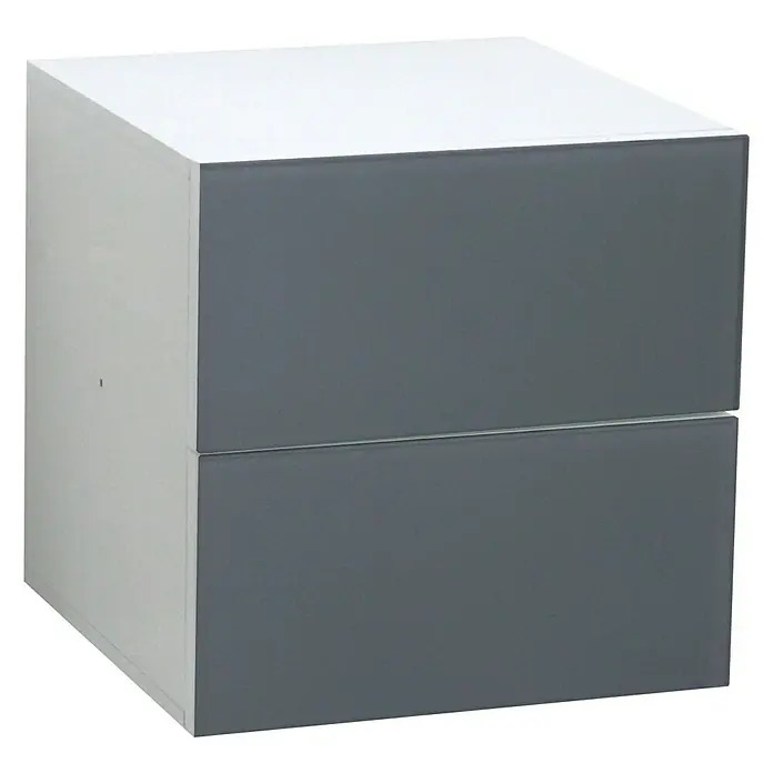 Phönix Atlanta Container - L x B x H: 38 x 34 x 34 cm, Grau, Anzahl Schubladen: 2 Stk. - Linke Seitenansicht