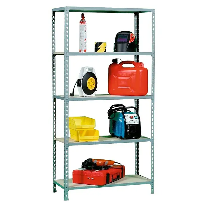 Simonrack Maderclick Estantería metálica Mini - L x An x Al: 30 x 80 x 180 cm, Capacidad de carga: 150 kg/balda, Número de baldas: 5 ud., Gris