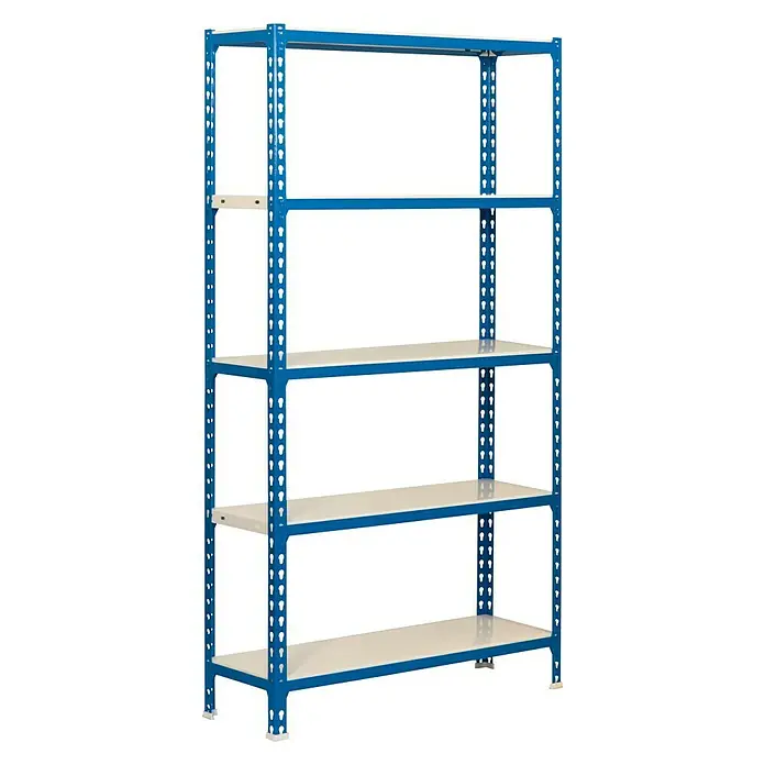 Simonrack Simonclick Metallregal Simonclick - L x B x H: 50 x 90 x 180 cm, Traglast: 180 kg/Boden, Anzahl Böden: 5 Stk., Stecken, Blau/Weiß