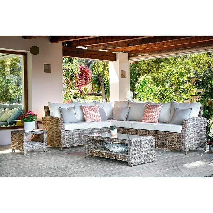 Mesa auxiliar de jardín Gotland - L x An x Al: 111 x 56 x 41 cm, Arena