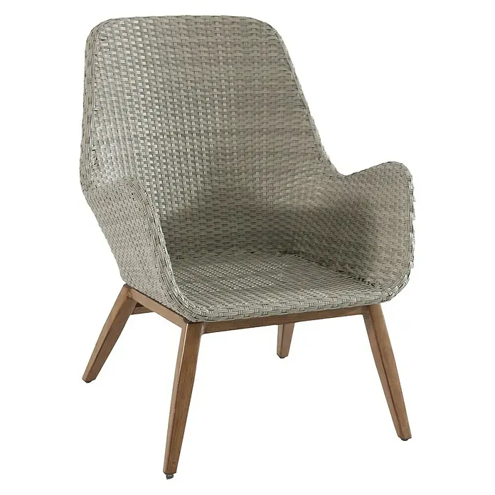 Sunfun Anika Gartensessel - Breite: 80 cm, Polyrattan, Lichtgrau