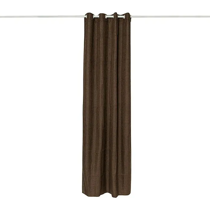 Cortina con ollaos Cindy - 140 x 270 cm, 100% poliéster, Chocolate
