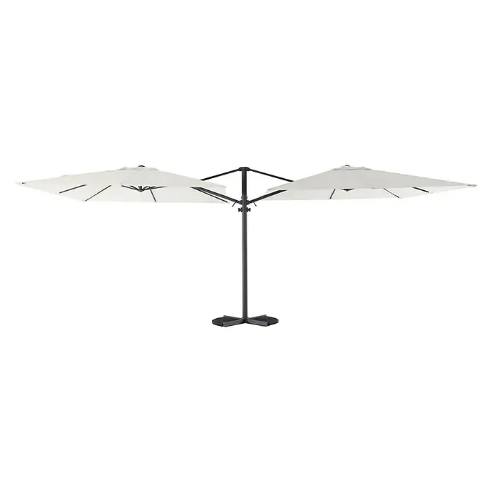 Sunfun Parasol de jardín Doble Ligurien - Crudo, L x An: 289 x 288 cm