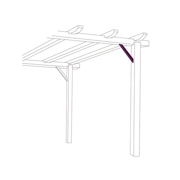 Nortene Escuadra de soporte para pérgola - L x An x Al: 9 x 4,5 x 50 cm, Madera, Natural
