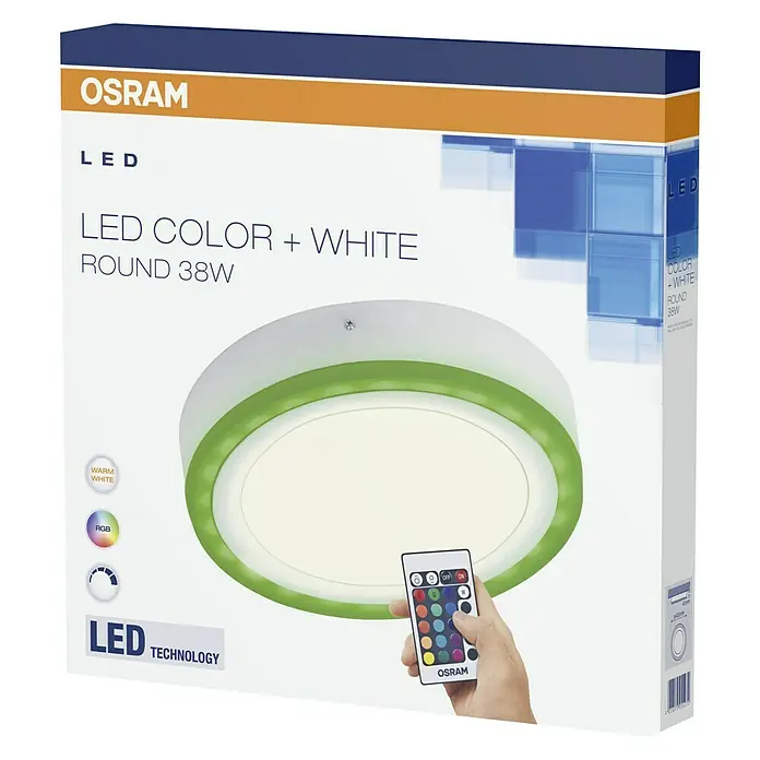 Ledvance LED-Wand- & Deckenleuchte Color + White - 37 W, Weiß, RGB