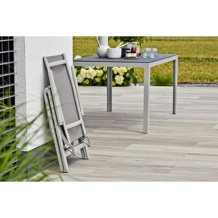 Sunfun Hannah Garten-Positionssessel - Breite: 61 cm, Textilen, Hellgrau