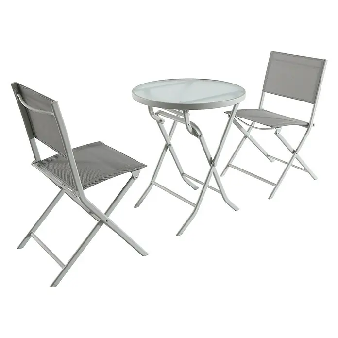 Sunfun Conjunto de muebles de balcón Miren - 3 piezas, Gris