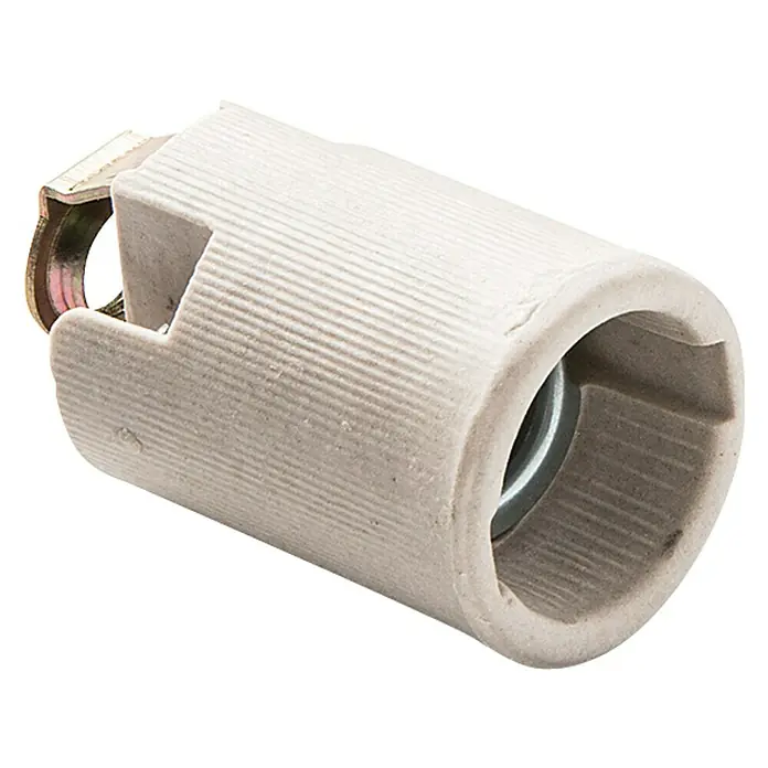 Famatel Casquillo para lámparas 402 - E14, Blanco, Cerámica, Ø x Al: 1 x 10 cm