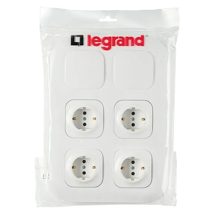 Legrand Enchufe cuádruple Forix - Blanco, Plástico, IP20, Montaje en la pared