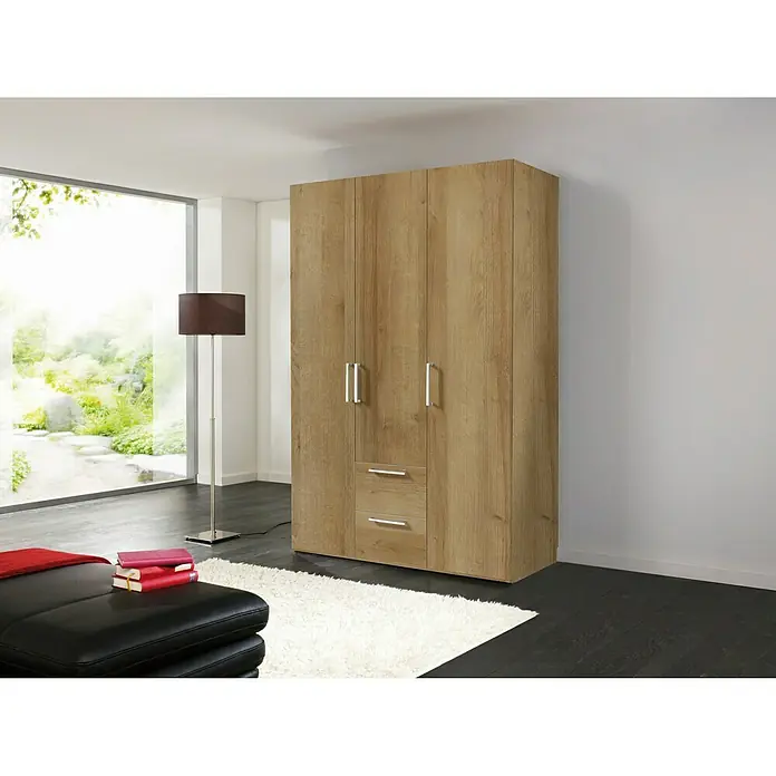 Express Möbel Kleiderschrank Brooklyn - L x B x H: 58 x 150 x 216 cm, Riviera Eiche, Ohne Spiegel, Anzahl Schubladen: 2 Stk. - Stimmungsaufnahme