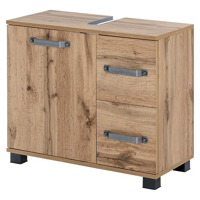 Schildmeyer Milan Waschtischunterschrank - 65 x 32 x 59 cm, Wotaneiche - Rechte Seitenansicht