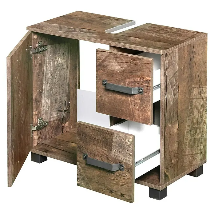 Schildmeyer Milan Waschtischunterschrank - 65 x 32 x 59 cm, Panamaeiche - Anwendungsbeispiel